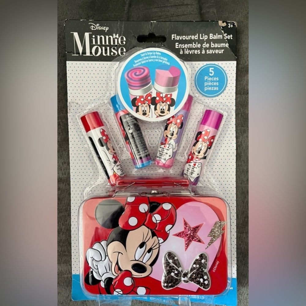 Disney Minnie Mouse Lip Balm & Tin Case Set, NWT